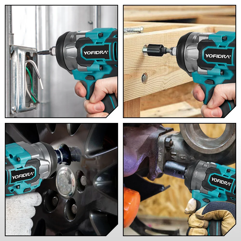 YOFIDRA 5 Marce 1200N.M Torque Brushless Chiave Elettrica Cordless Cacciavite Per Auto Utensili Elettrici Domestici Per Makita Batteria Spille