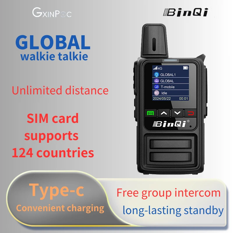 Walkie talkie BQ340 GXINPOC Global 4G POC, control remoto de 5000 kilómetros, walkie talkie global de la flota policial (gratis)