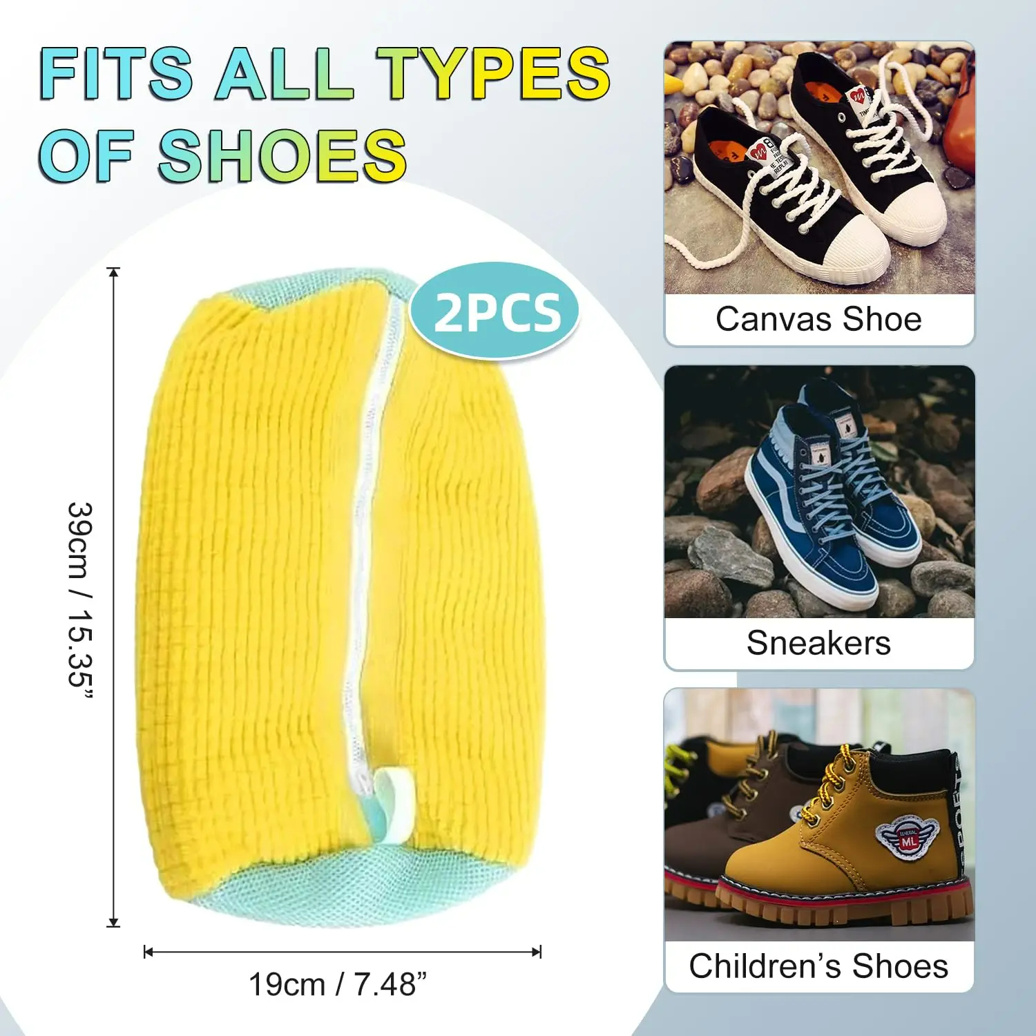 1/2PCS Washing Shoes Bag Protector Fluffy fibers Polyester Washing Shoes Machine Friendly Laundry Bag Drying Bags