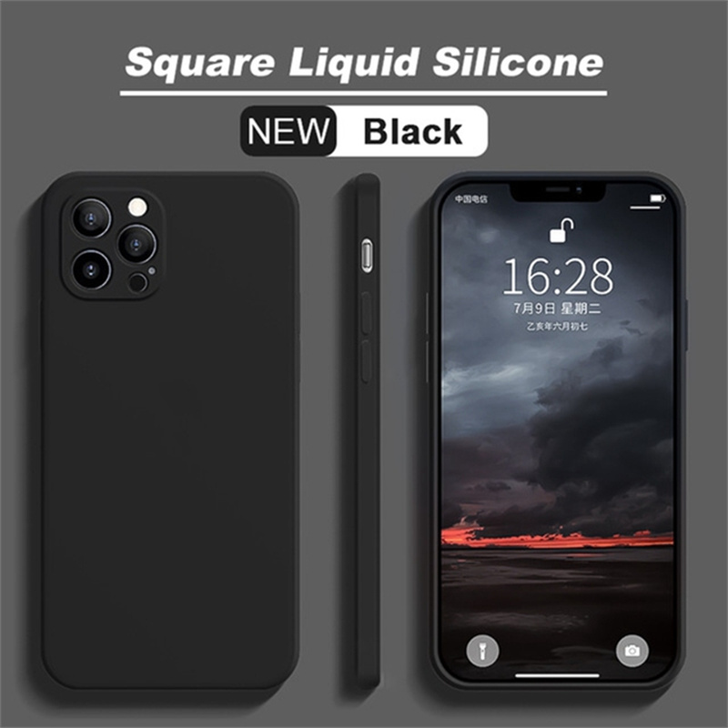 Original Quadratische Flüssigkeit Silikon Telefon Fall Für iPhone 11 12 13 14 15 Pro Mini XS Max X XR 15 plus Objektiv Schutz Abdeckung Coque