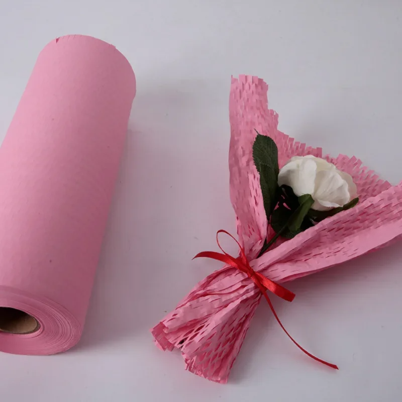 Carta a nido d'ape da 30 cm x 5 m, carta da imballaggio tampone antiurto, confezione di fiori in carta kraft con protezione ambientale degradabile