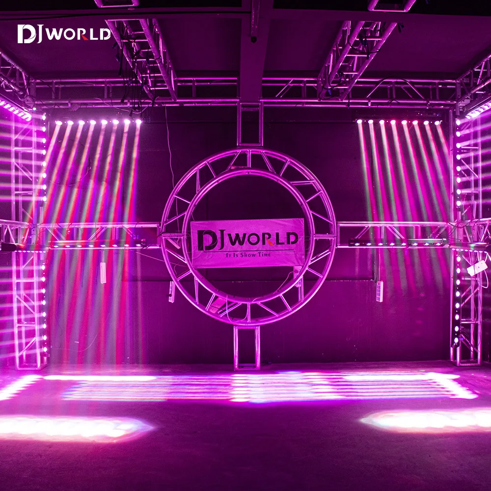 2pcs 8X12W LED Bar Beam Moving Head Light ล้อร้อน Infinite หมุน 9/38DMX RGBW 4IN1 Running Effect สําหรับ DJ Disco Party Club