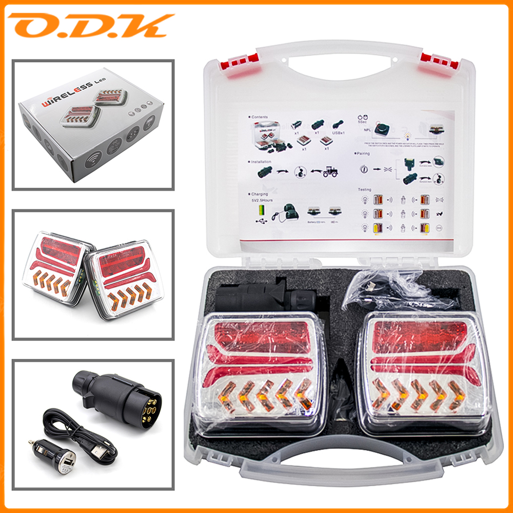1 Set 12 V 24 V Drahtlose Magnetische LED Rücklicht Anhänger Rücklicht Signal Warnung Bremslicht RV Camper Lkw Caravan Lkw