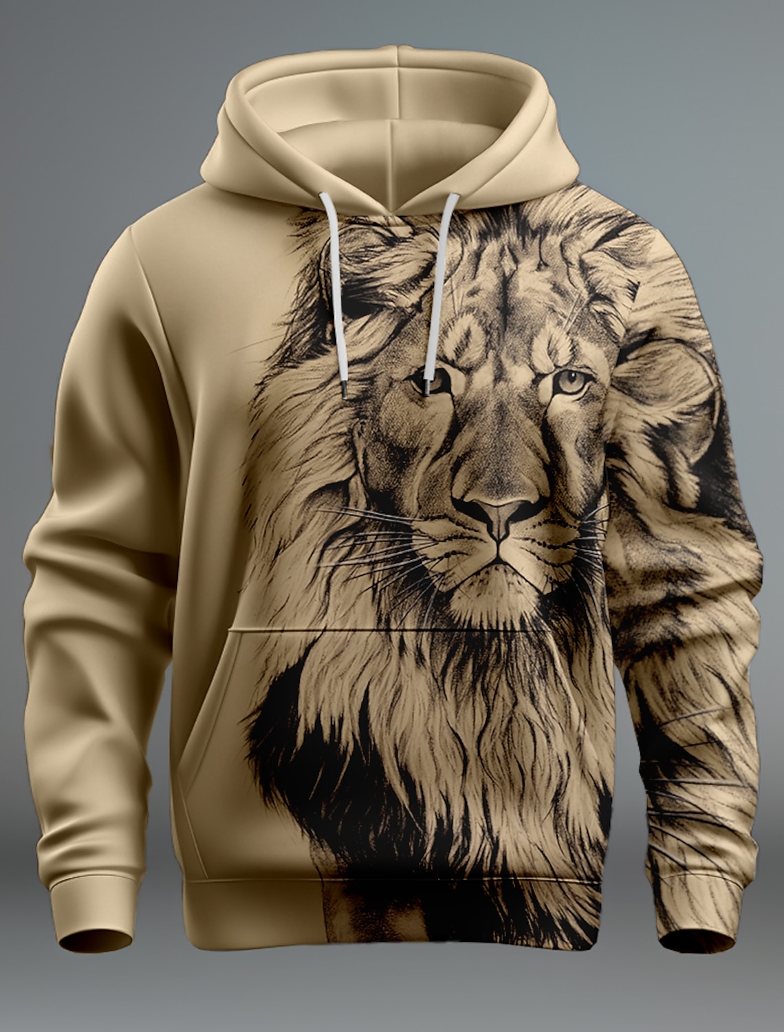 Novo gráfico leão moda masculina impressão 3d hoodie streetwear hoodies manga longa com capuz impressão bolso frontal primavera moletom com capuz