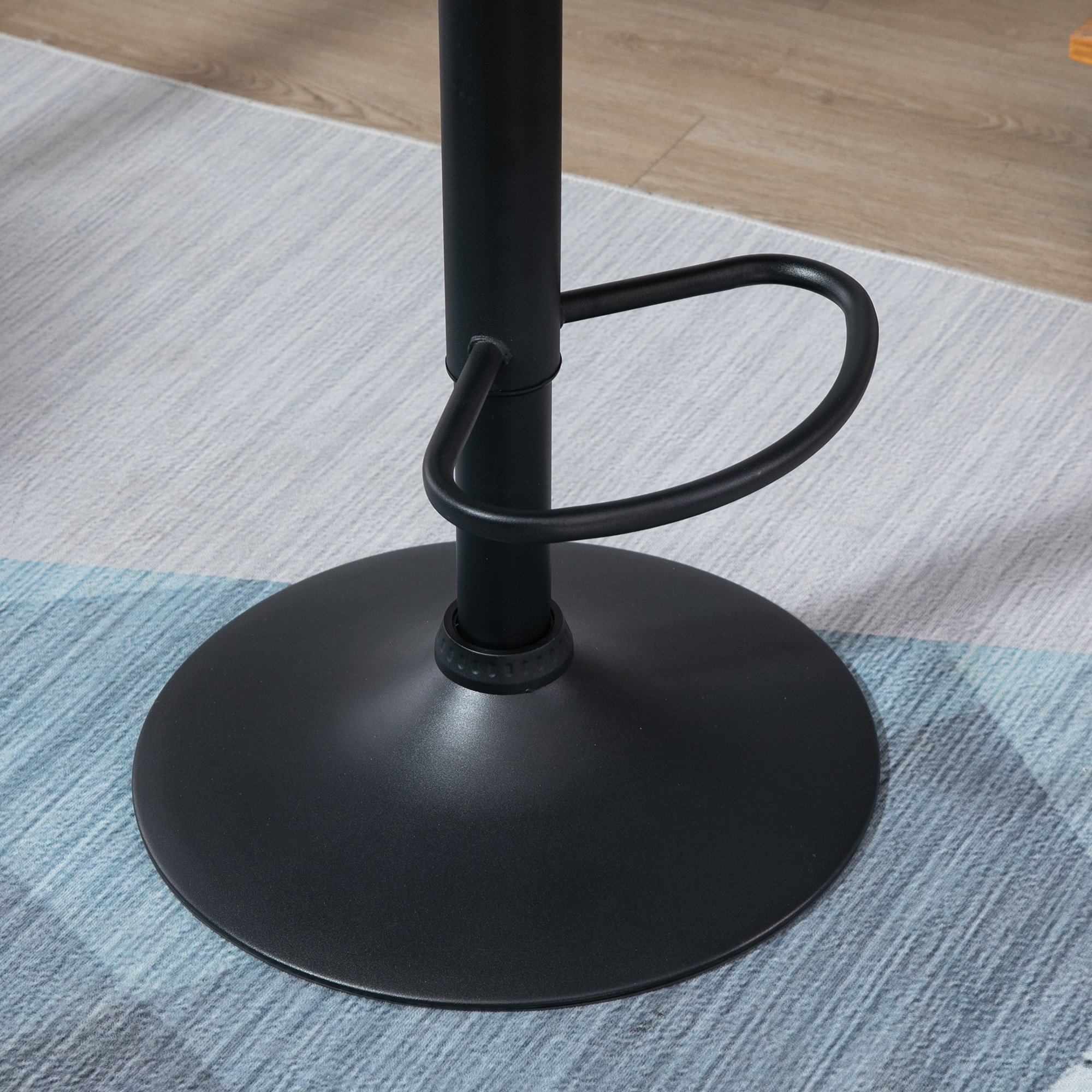 HOMCOM Bar Stool Set of 2 Fabric Adjustable Height Counter Chairs Dark Grey