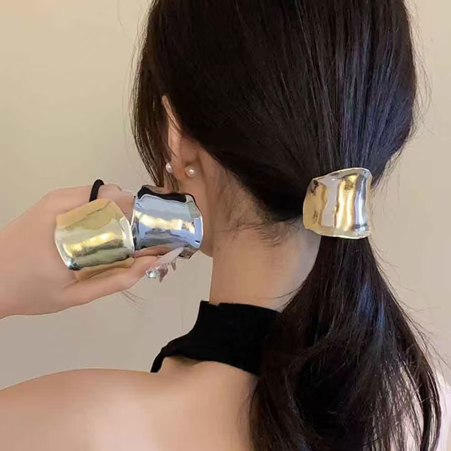 โลหะไม่สม่ําเสมอเว้า-นูน Lava ใส่ Hairpin สําหรับผู้หญิง Retro คุณภาพสูงผู้ถือหางม้า Hairpin Headdress