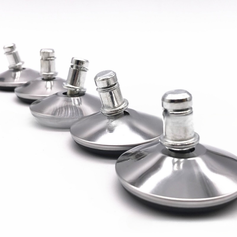 Durchmesser 50 mm, Einsatzstange, Schaukelfuß, Einstellung, Fußpolster, Stuhlfußpolster, universeller Schaukelfuß, Edelstahl-Abdeckung, Einsteller