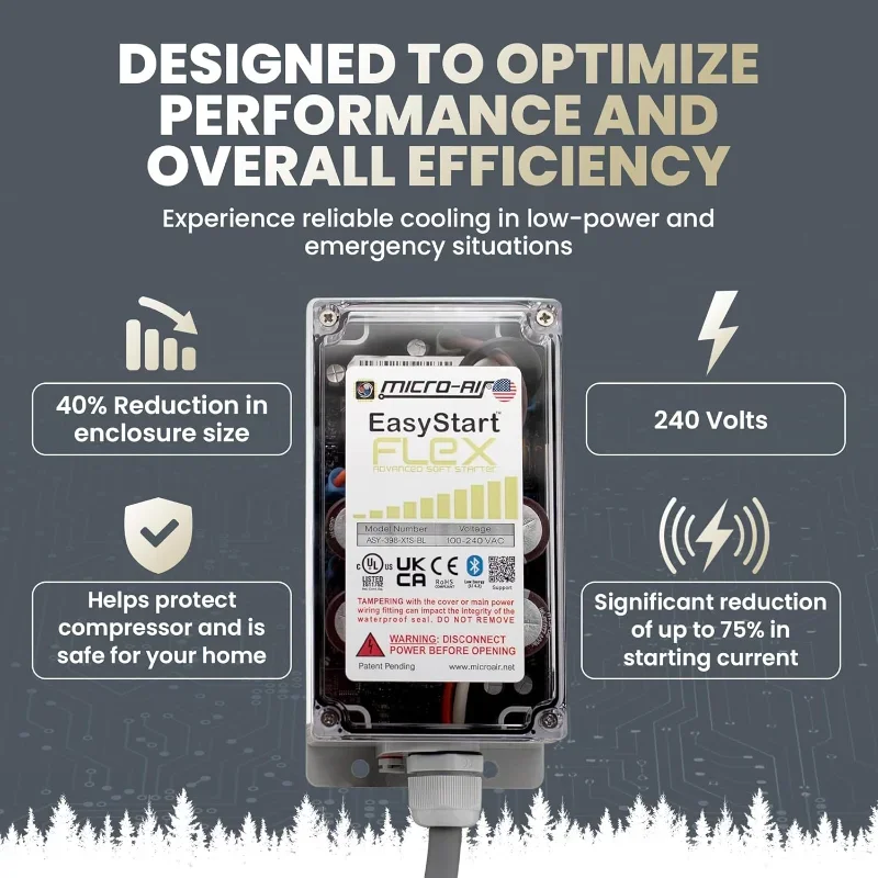 HOME.EasyStart FLEX 398 - Bluetooth Soft Start Kit for Home Air Conditioner, RV & Commercial Use, Works with Generators