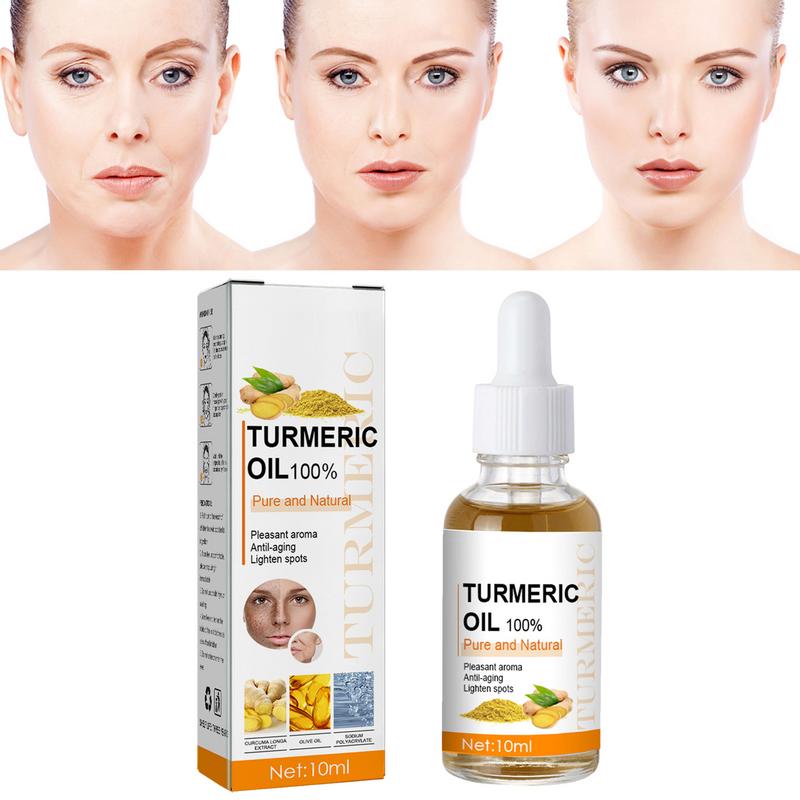 Aceite Esencial de cúrcuma, hidratante, tensor, brillo y reducción de líneas finas, Natural, puro, 10ml