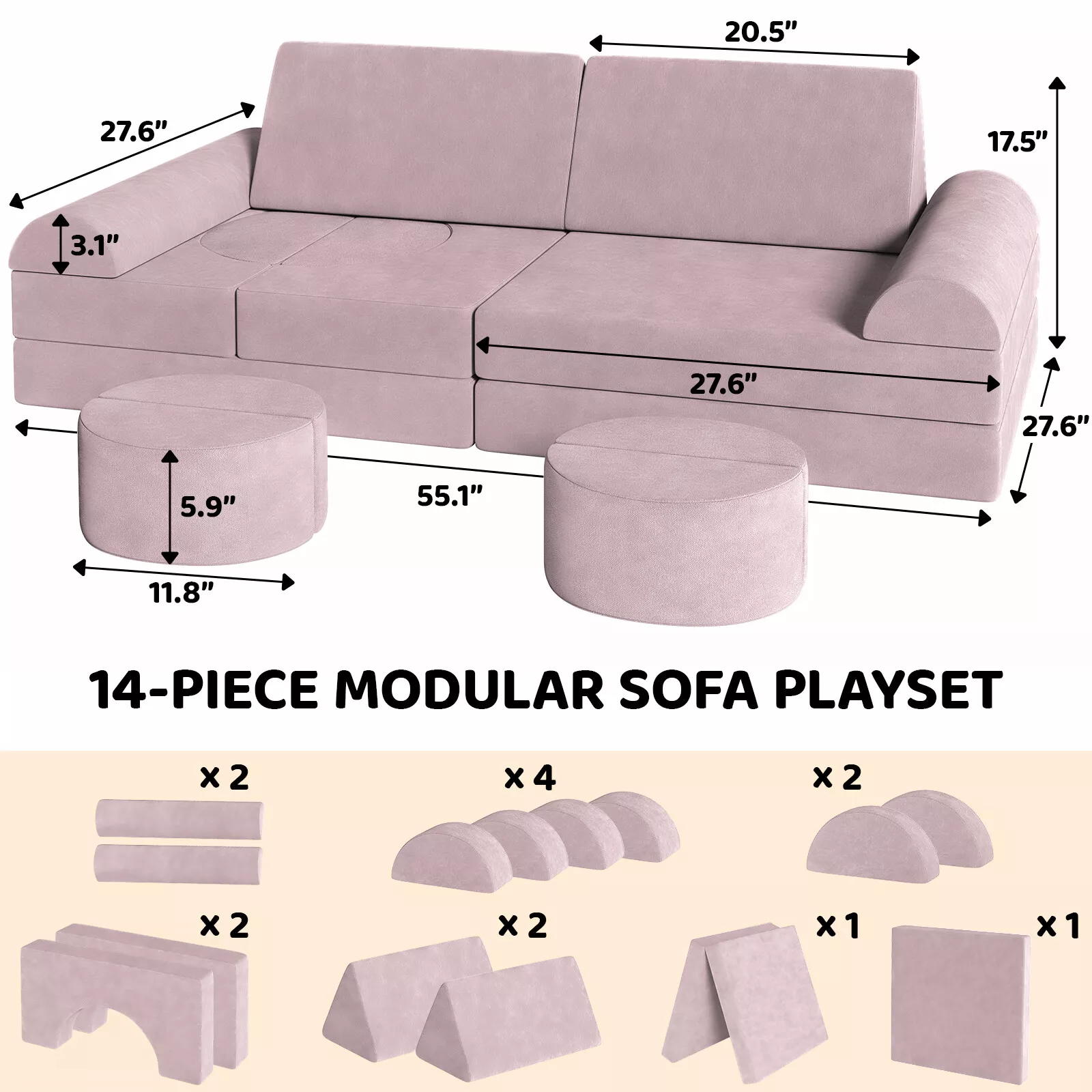 Divano da gioco modulare per bambini, divano componibile per bambini, camera da letto futtoio e mobili per sala giochi per bambini piccoli, schiuma convertibile e cuscino da pavimento
