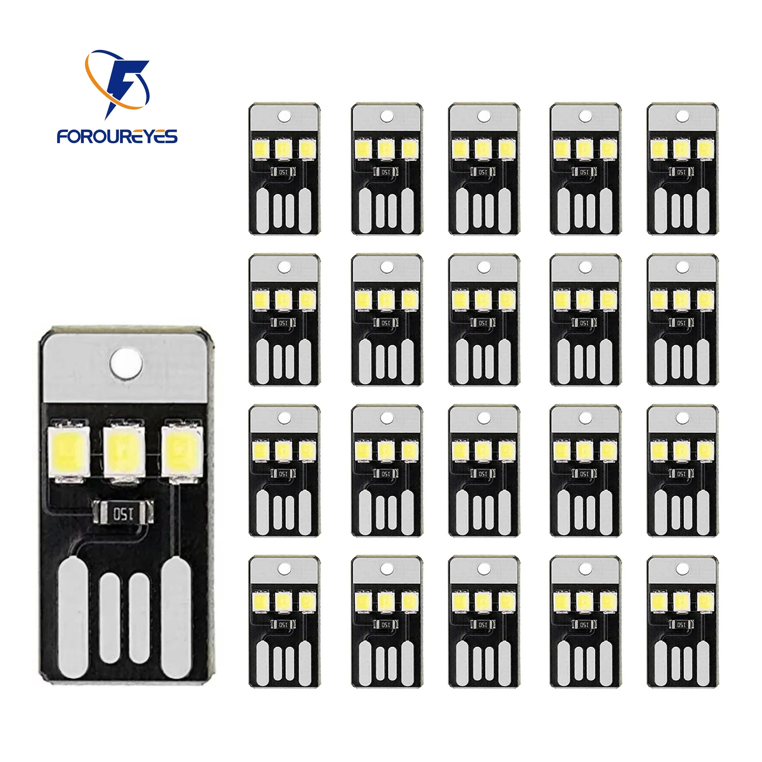 20 pacote de luz do livro mini iluminação noturna 2835smd livro lâmpada 5v 0.2w led luz usb para banco potência computador portátil