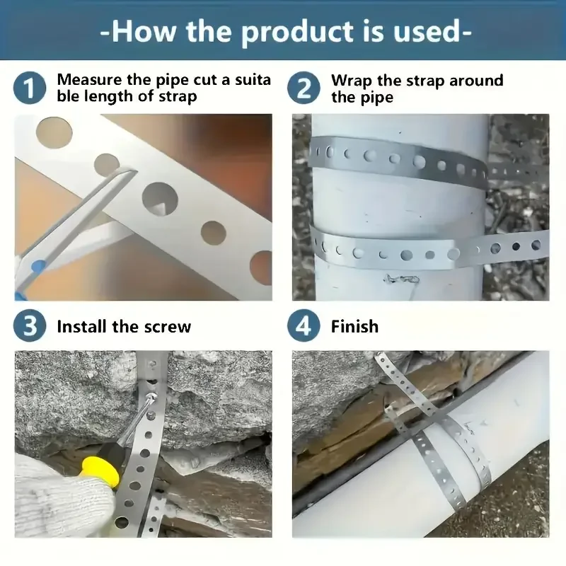 1 roll of galvanized steel strip, pre-punched multifunctional perforated metal strip for pipe support and sheet metal processing