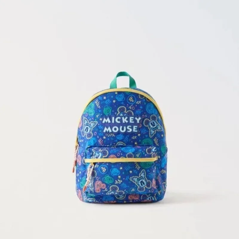 Disney New Mickey Cartoon Zaino alla moda Borsa da scuola in tela Minnie da donna Zaino di grande capacità alla moda per ragazzi e ragazze