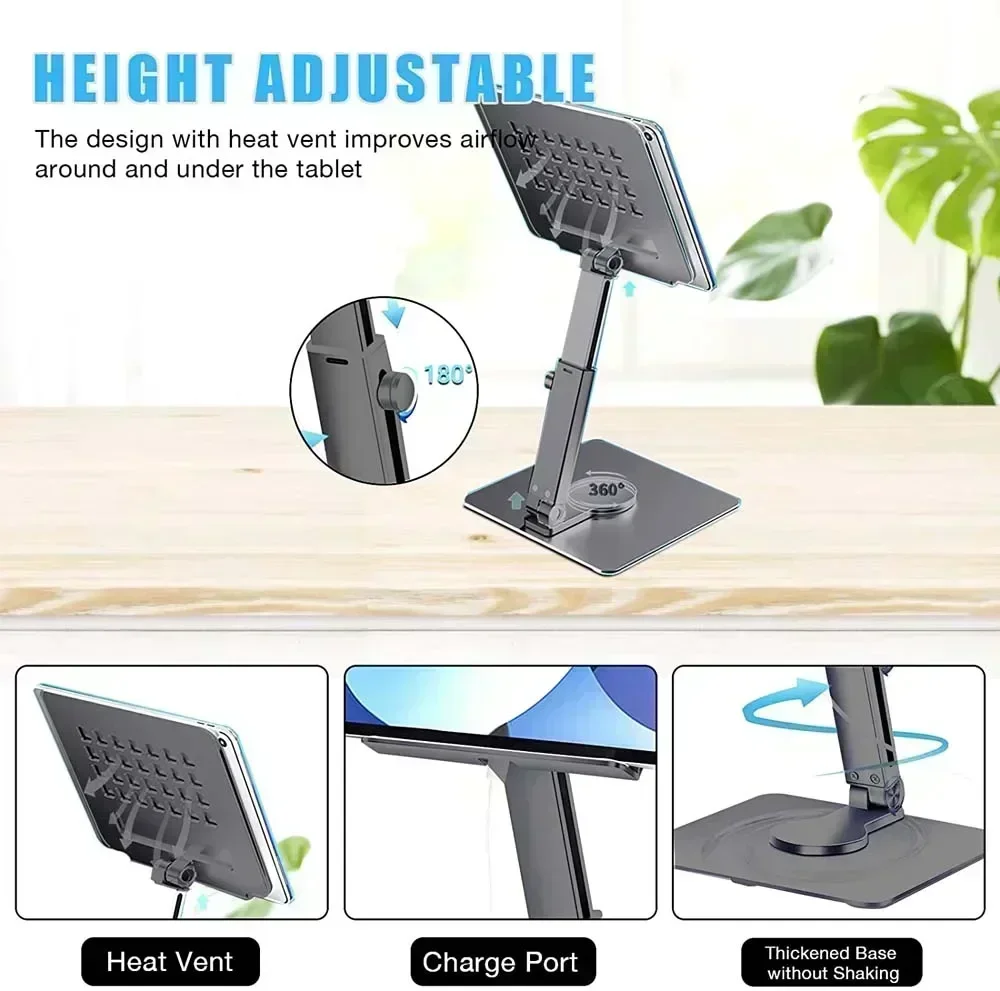 Soporte Universal para tableta portátil de aleación de aluminio para iPad Air Pro Mini soporte para tableta soporte Flexible ajustable para teléfono móvil