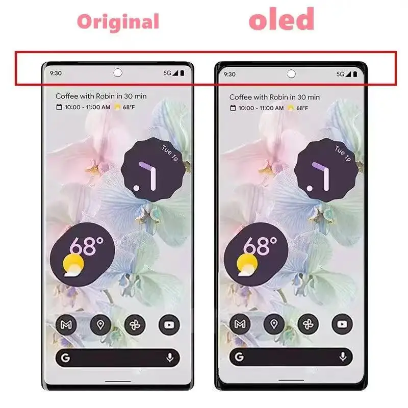 Amoled-tela original do lcd para o pixel 6 do google pro, conjunto do digitalizador do toque com ponto