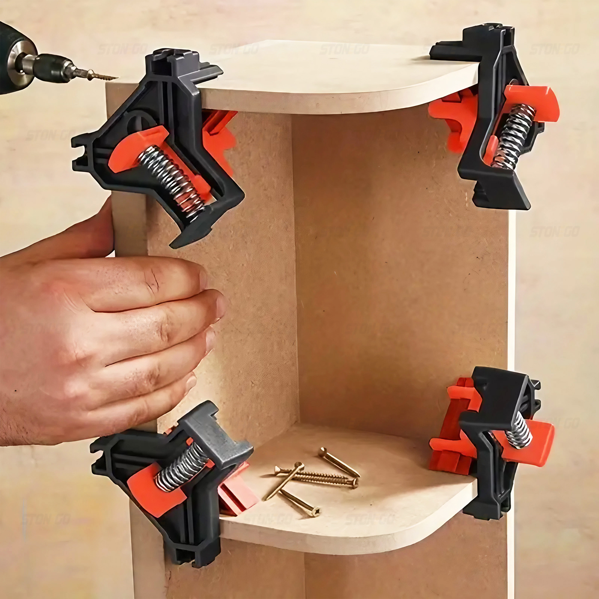 Travail du bois professionnel 90 °   Pinces à Angle droit – Outils d'assemblage de cadre et d'armoires précis de qualité supérieure pour la menuiserie et le bricolage