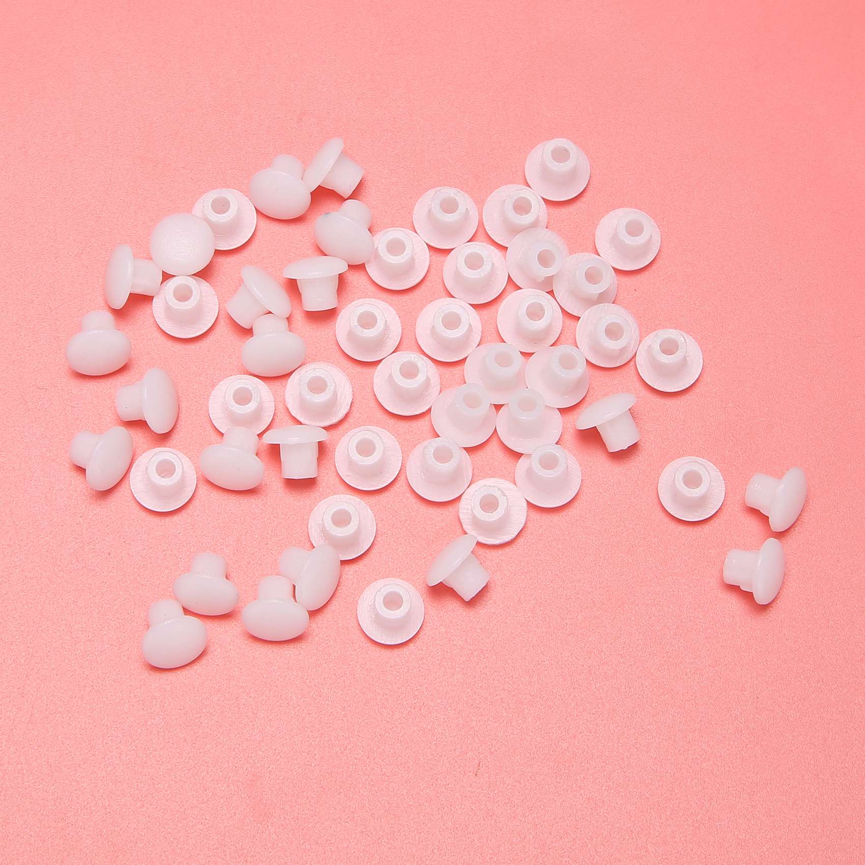 Plastic Round Shaped Cover Screw Cap Lid White 50pcs for 5mm Dia Hole