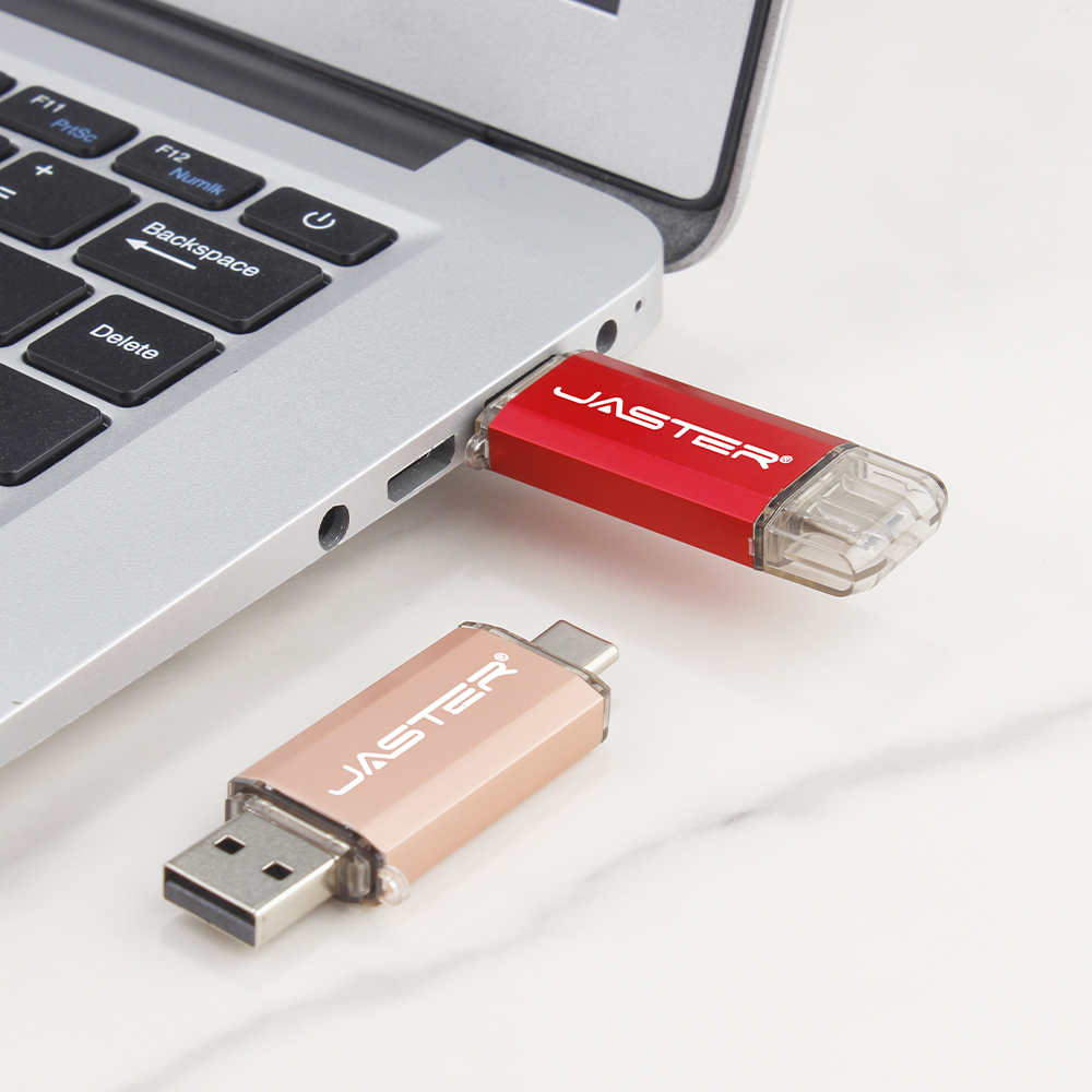 JASTER Pendrive Type C OTG USB Flash Drive 128GB 64GB 32GB 16GB 8GB 4GB Memory Stick 2.0 Pendrive High Speed for Type-C Device