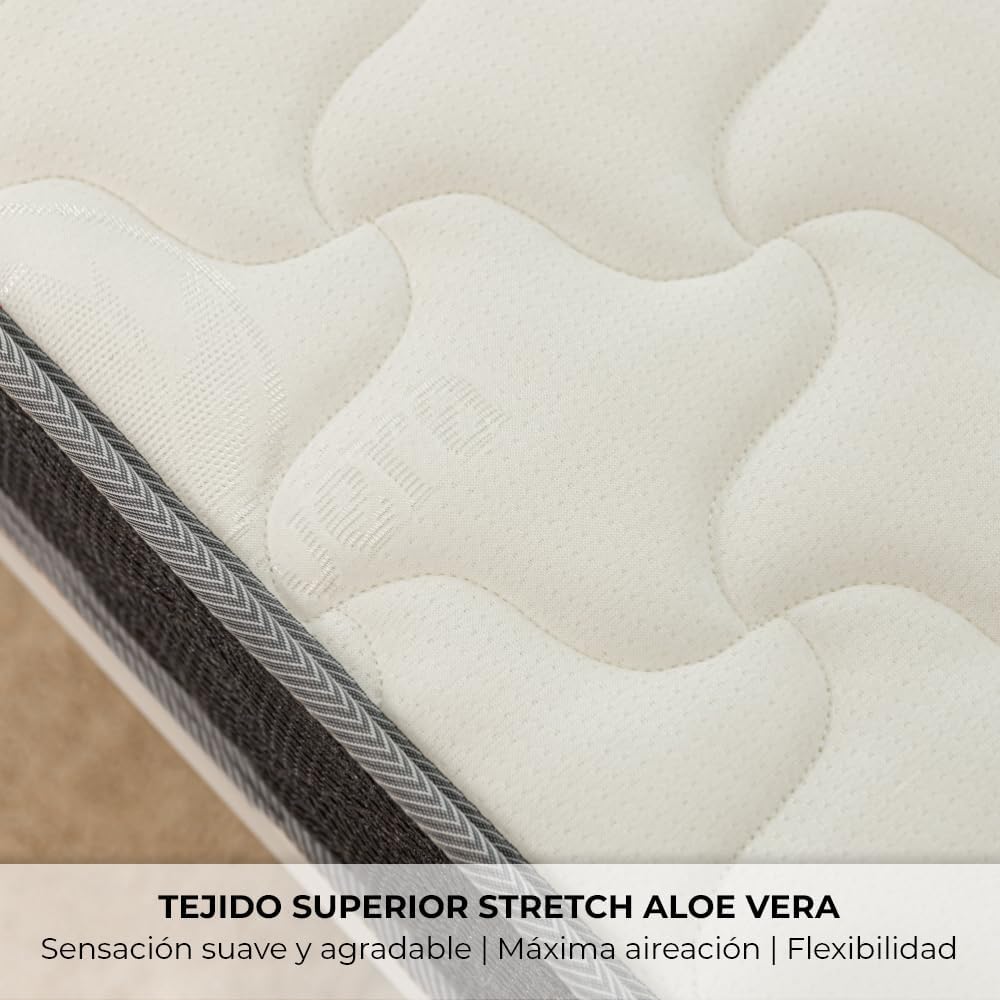 Colchón Cuna 140 x 70 cm Baby Dreams Núcleo HR Adapt Espuma Lateral 3D Transpirable y Tejido Aloe Vera Hipoalergénico |   Reversibl