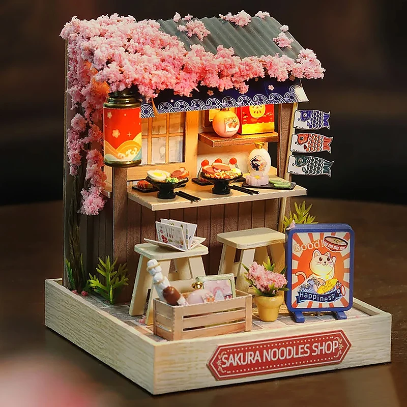 Mini Miniatur Puppenhaus DIY kleines Haus Kit Herstellung Zimmer Spielzeug Home Schlafzimmer Dekorationen mit Möbeln Holz Handwerk Puppenhäuser