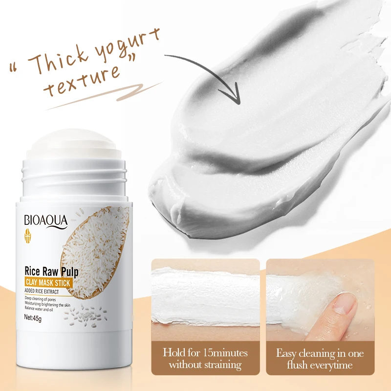 Mascarilla de barro de pulpa cruda de arroz blanco, mascarilla hidratante para eliminación de espinillas, limpieza de poros, productos para el cuidado de la piel, 1/3/5 Uds.