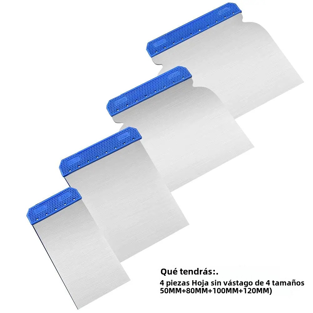 4 unids/lote raspador masilla cuchillo hoja herramientas de pintura mano enyesado hoja de limpieza pala para papel tapiz/calcomanías/acabado de paneles de yeso