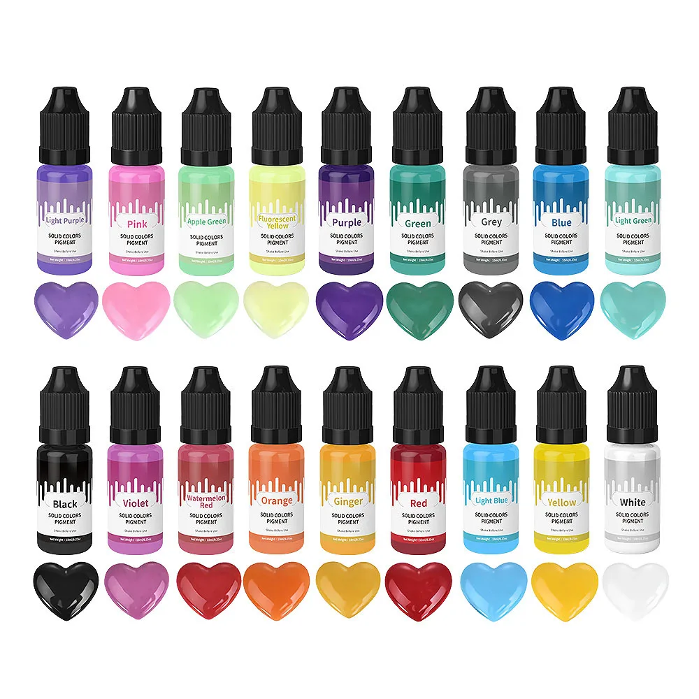 18 สี 10ml Macaron สีพาสเทลสีเรซิ่นเม็ดสีผิวมันของเหลวย้อม DIY อีพ็อกซี่เรซินแม่พิมพ์เครื่องประดับทําเครื่องมืออุปกรณ์เสริม