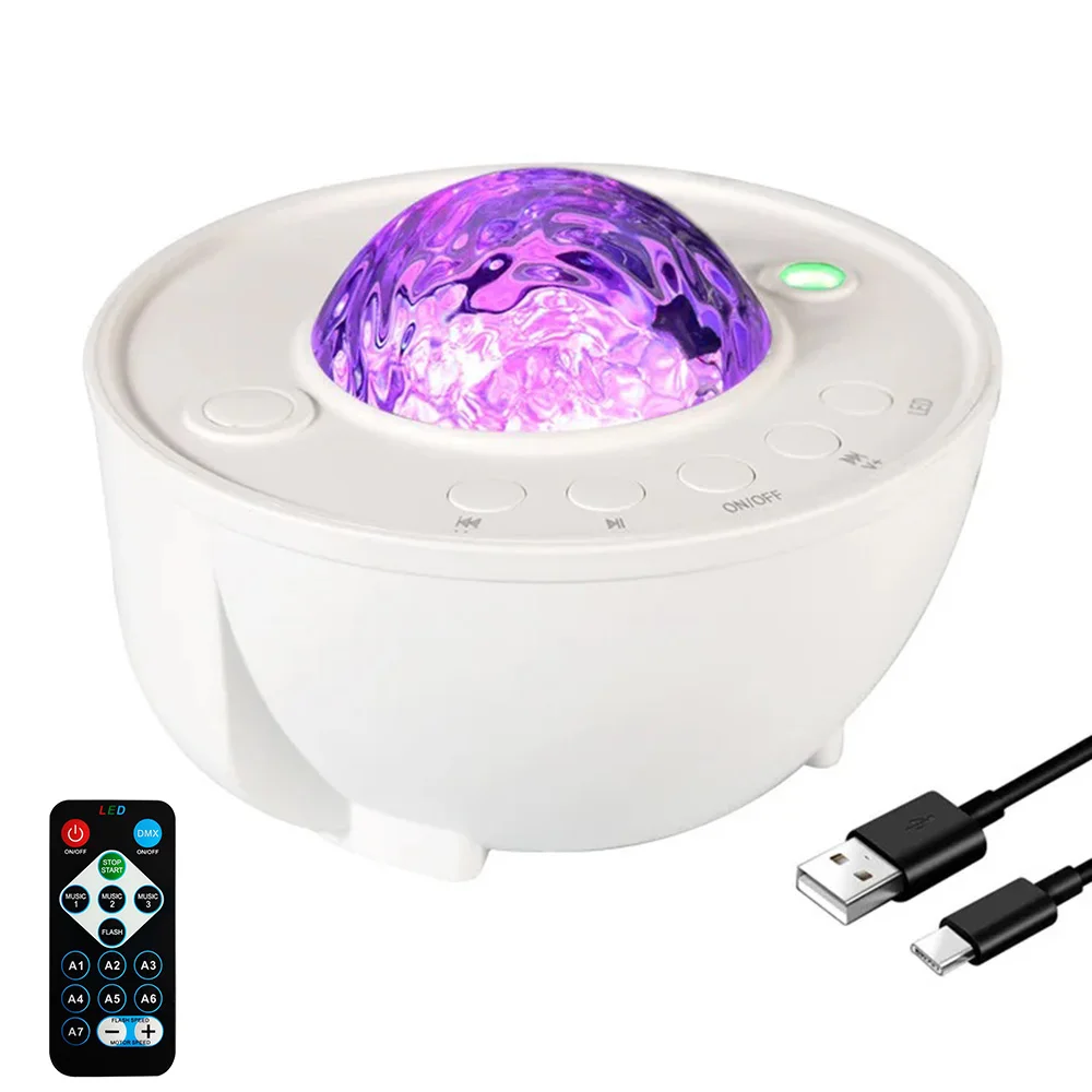 Starry Projector Galaxy Night Light waterwave Effect PROJECTION Lamp SPEAKER with REMOTE CONTROL for Decoration Birthday gifts