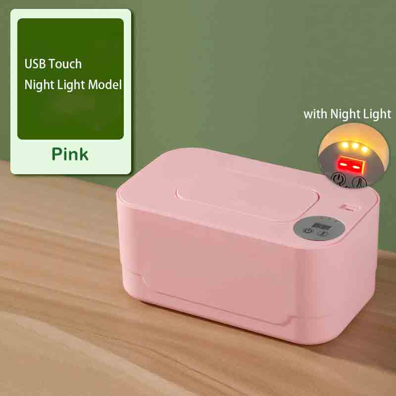 LEDディスプレイ付きベビータオルディスペンサー,ポータブルタオルディスペンサー,加熱ボックス,加熱,USB充電,家庭用,車用