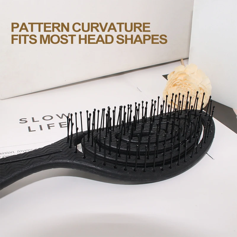Gute Unisex Nylon & Wheat Straw Mosquito Coil Brush: Multi-Color, Wet/Dry Use, Anti-Static Scalp Massage, Salon/Home