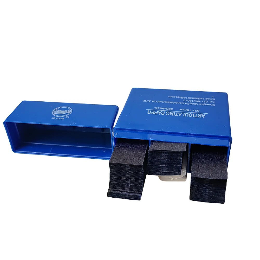 300 Blatt/Box Dental Artikulationspapier Doppelseitige Bissstreifen Zahnaufhellung Artikulationspapier Zahnmedizinmaterialien