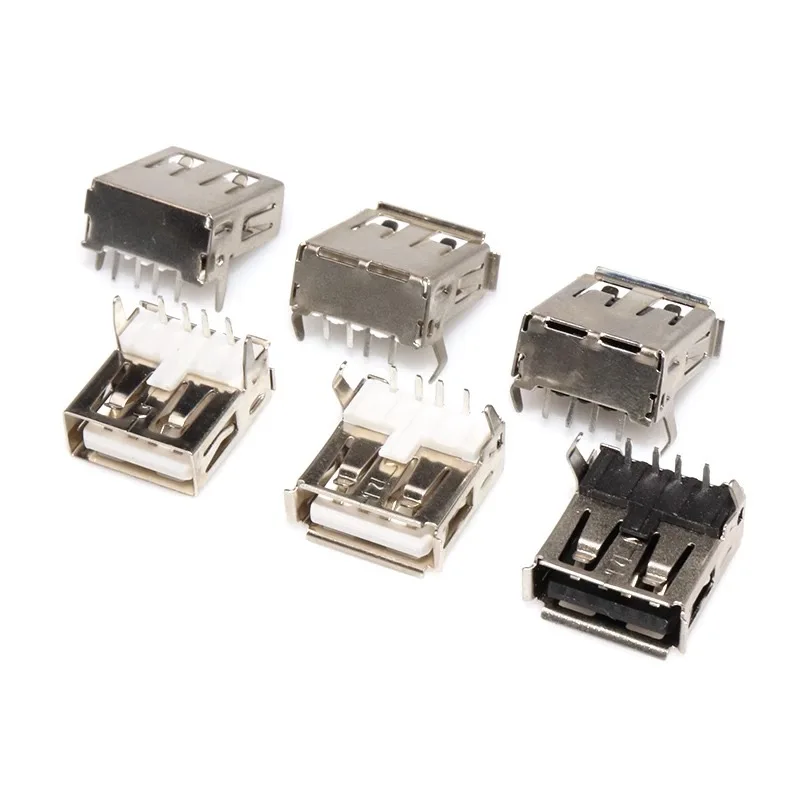 USB Type A Female 4Pin Socker Connectors Standard Port Female Solder Jacks Connector PCB Socker Data Transmission Charging Port