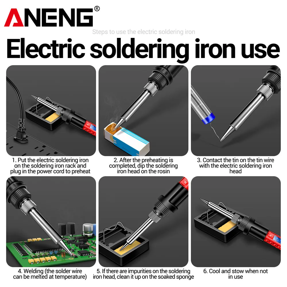 ANENG SL106 ไฟฟ้า 110 V/220 V อุณหภูมิเชื่อมบัดกรี US/EU Plug Professional เครื่องมือเชื่อม