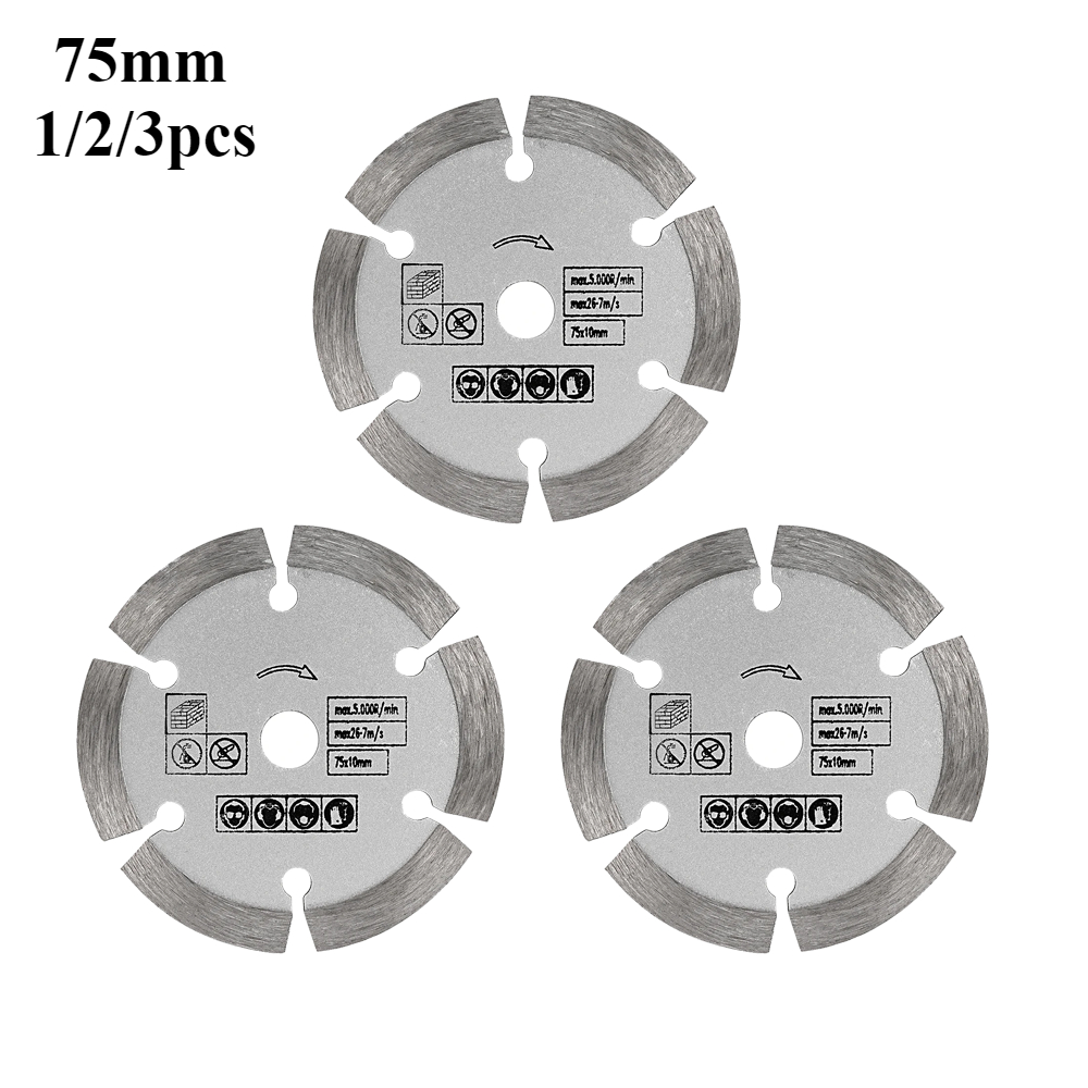3-дюймовое лезвие для резки камня, 75 мм, лезвие шлифовального круга, угловая шлифовальная машина, пильное полотно для резки плитки, керамики, бетона, мрамора