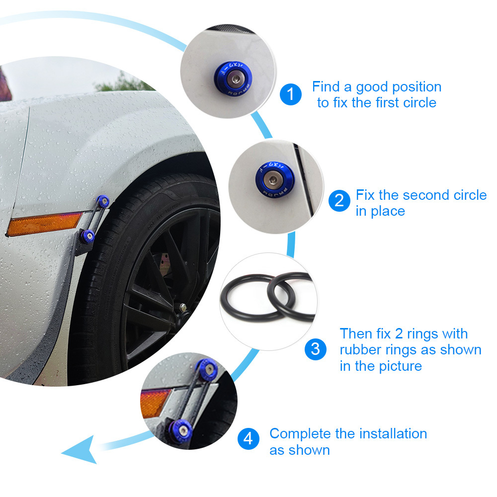 Arandelas universales de aluminio para guardabarros de parachoques, sujetadores de liberación rápida para tornillos desmontables Honda Civic Kia Mitsubishi