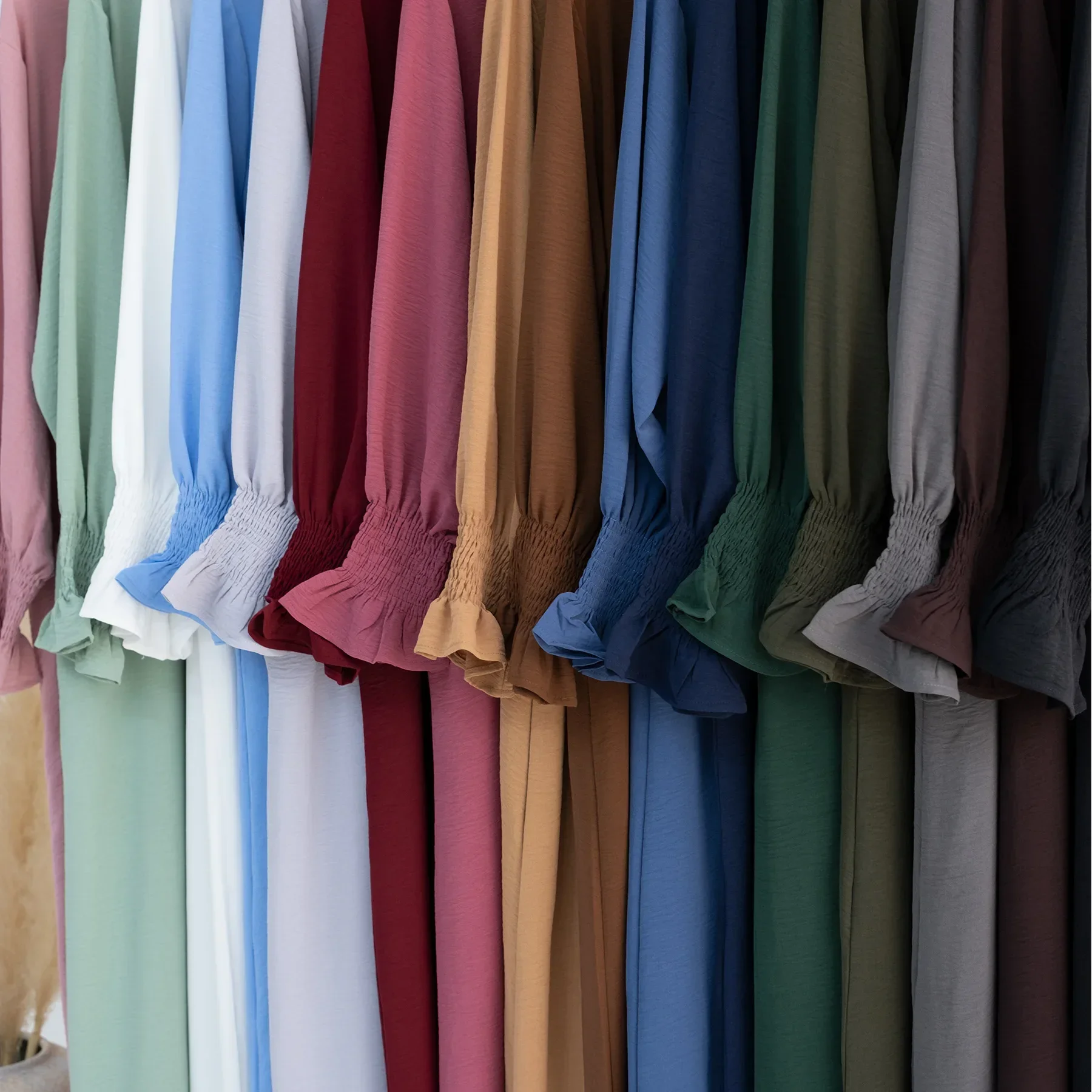 Abaya musulmana para mujer, ropa islámica crepé, vestidos lisos básicos, Vestido largo de Dubái, cafán modesto turco, bata Hijab