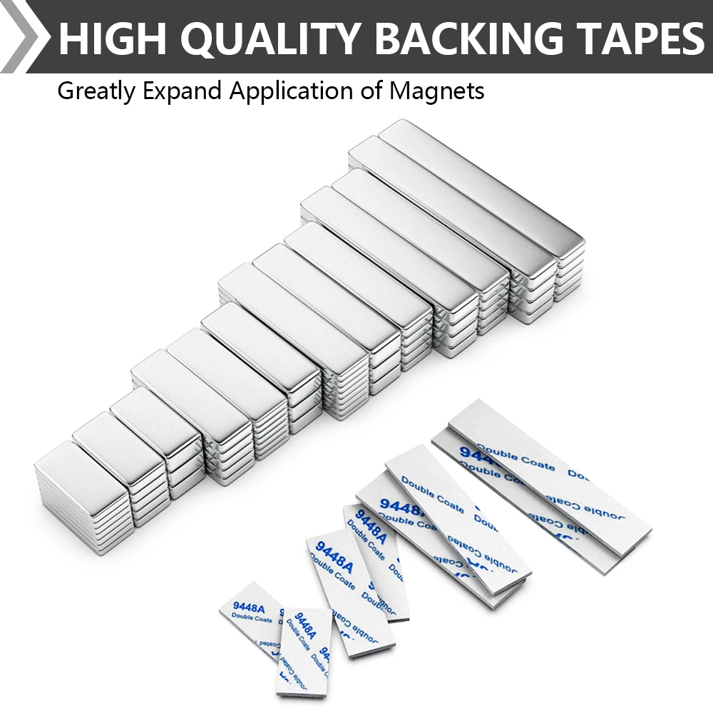 Super Strong Block Magnets With Double-sided Adhesive Sheet Powerful Magnets for Fridge, DIY, Craft, and Office Magnets