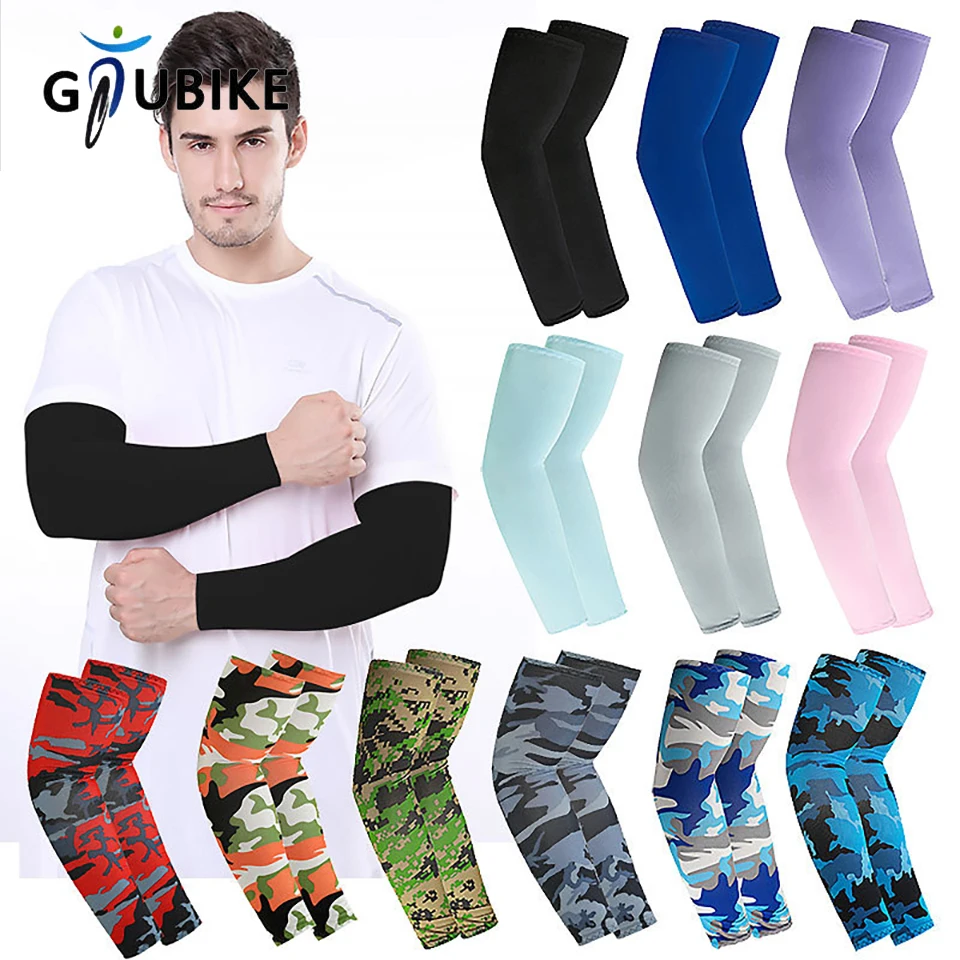 GTUBIKE 2 pezzi unisex maniche braccio rinfrescante copertura sport corsa protezione solare UV maniche da ciclismo per pesca all'aperto per nascondere tatuaggi