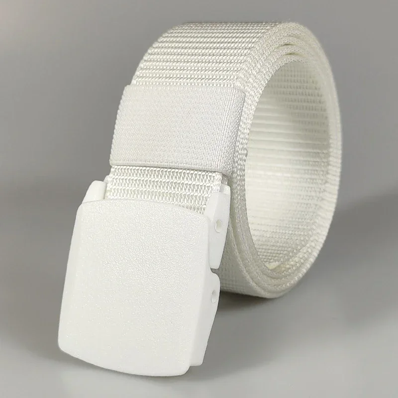Branco fivela automática náilon exército tático cinto masculino militar lona cinto ao ar livre cinta de viagem jeans cintura para mulher