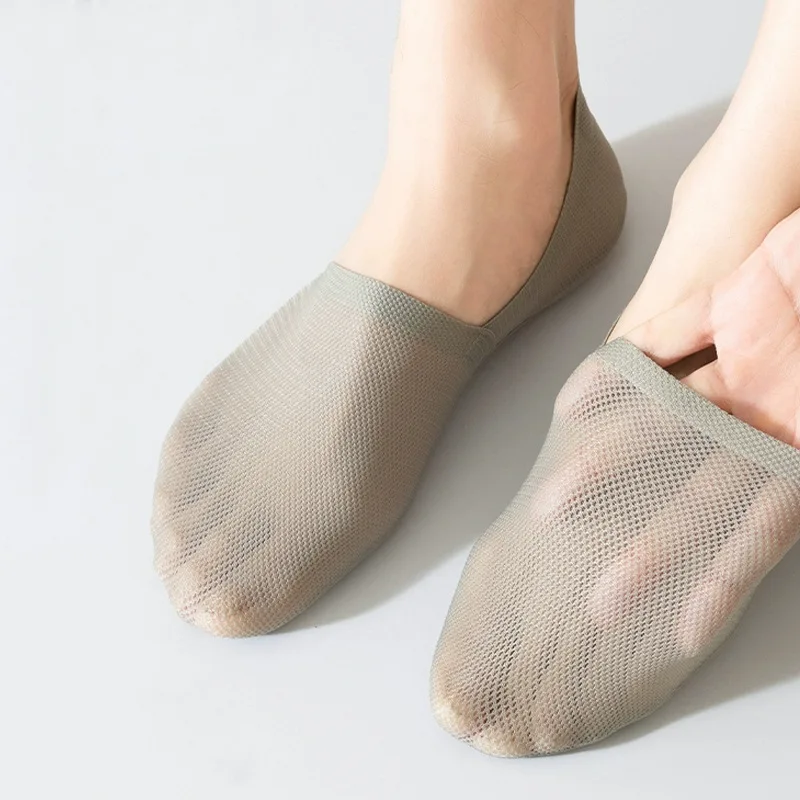 3 pares de calcetines náuticos para hombre, calcetines invisibles finos, transpirables, suaves e informales de verano, calcetines invisibles de silicona de Color sólido de alta calidad antideslizantes de corte bajo