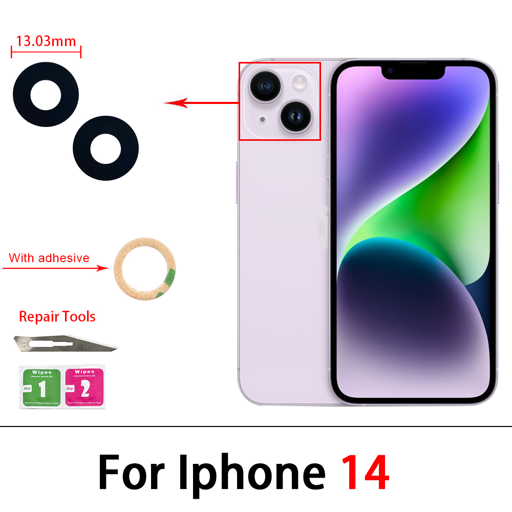 Kamera Glas Objektiv Zurück Hinten Kamera Glas Objektiv mit Kleber Ersatz Reparatur Ersatzteile Für IPhone 11 Pro Max 14 Plus 13 12 mini