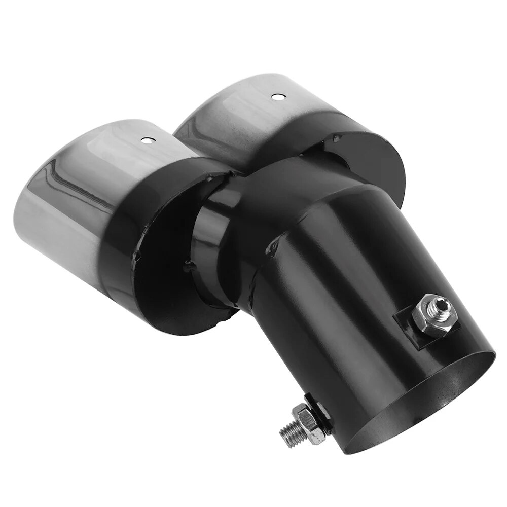 Universal Curved Double Outlet Car Exhaust Trim Muffler Pipe Tail Car Decoration Chrome Tail Pipe Stainless Steel Car Styling