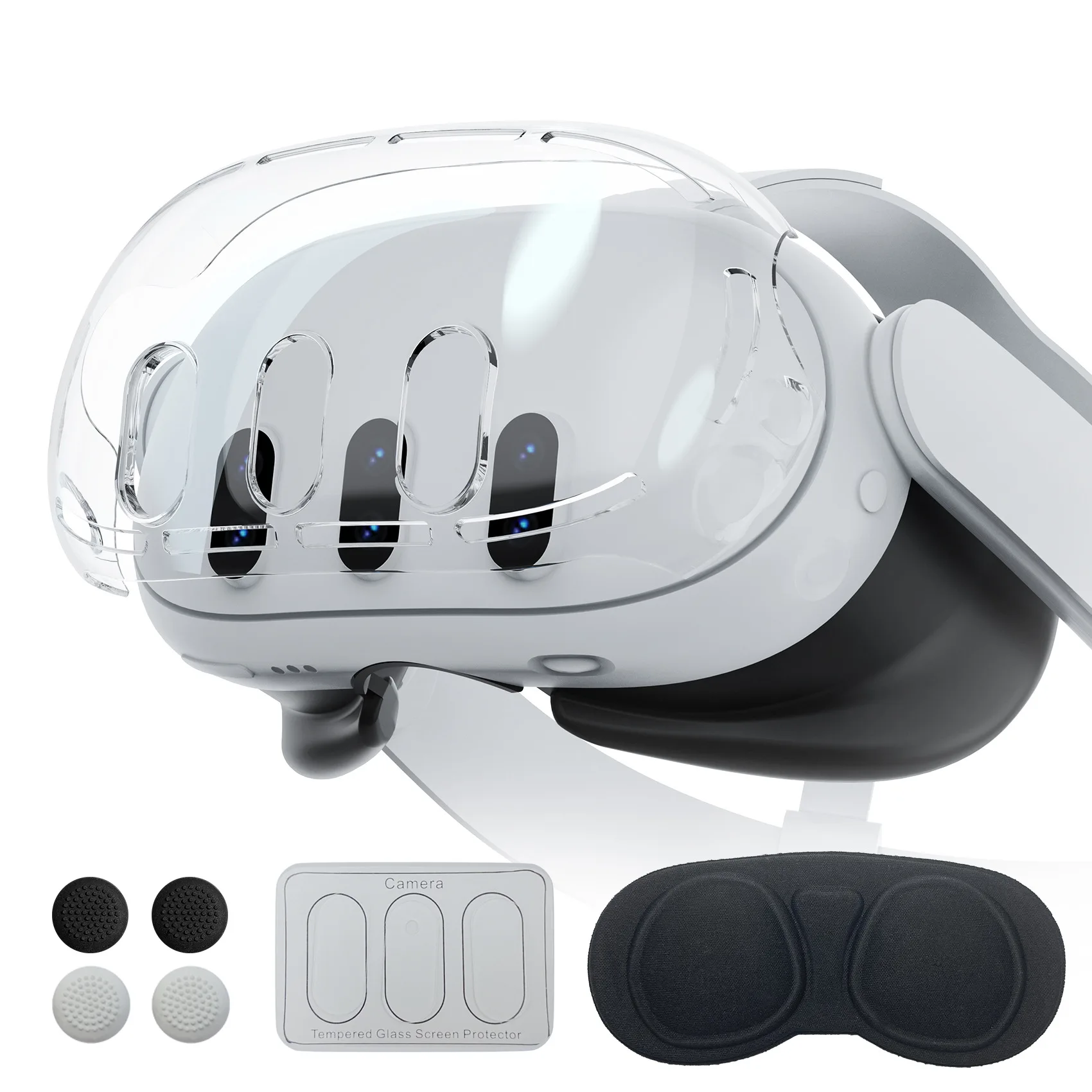 Aolion メタクエスト 3 VR ヘルメット保護カバークリア TPU ケースセットプロテクター防塵オキュラスメタクエスト 3 VR アクセサリー