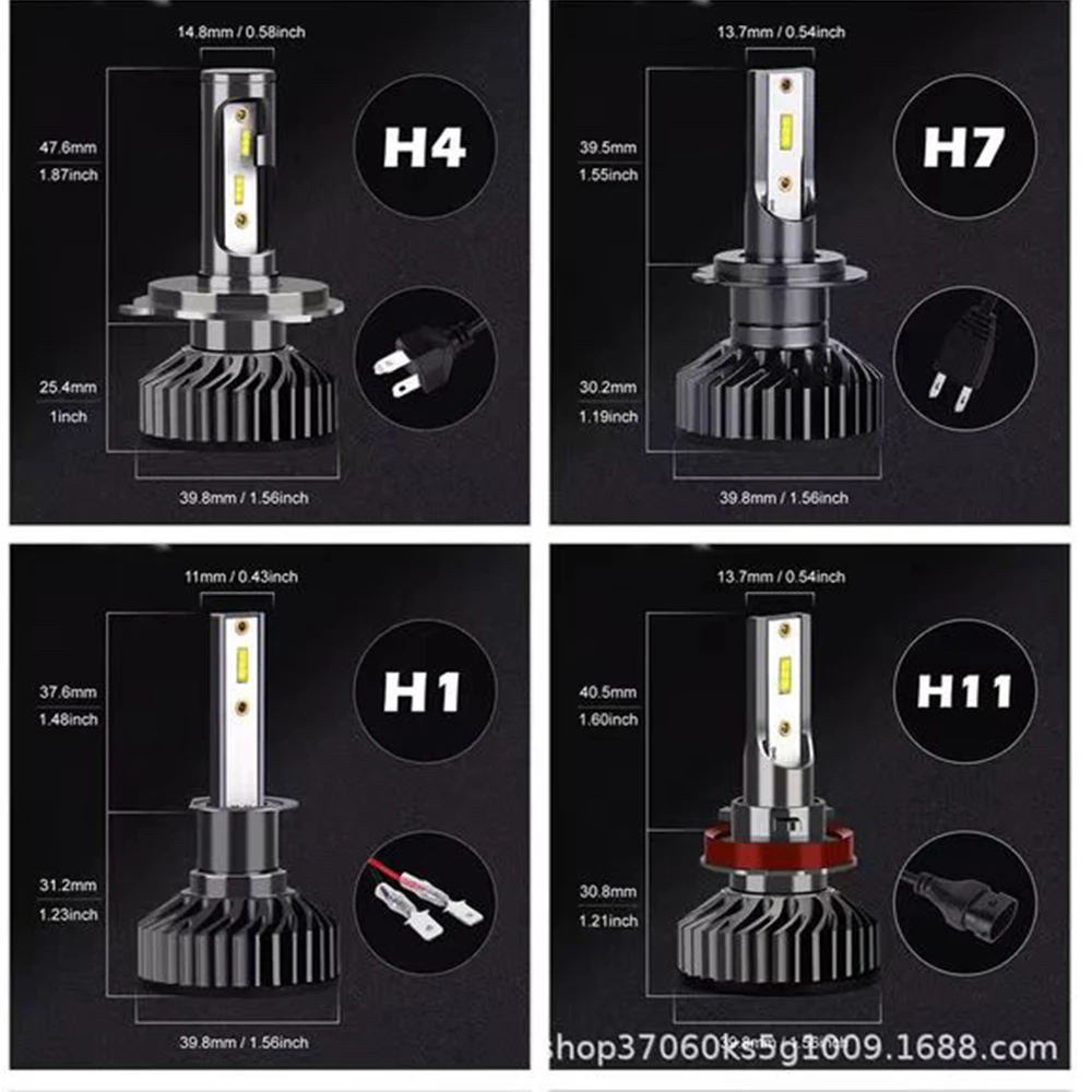 ไฟรถ H4 LED CANBUS LED H7 20000LM H11 ไฟหน้ารถหลอดไฟ 3000K4300K6000K8000K HB4 ไฟตัดหมอก 12V 24V