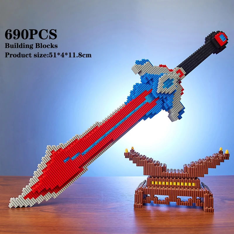 ดาบ Building Block ของเล่นคอสเพลย์จําลองดาบประกอบของเล่นนินจามีดอาวุธอิฐของเล่นของขวัญสร้างสรรค์สําหรับเด็ก