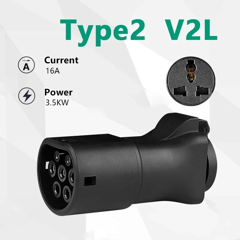 Type2 ICE62196 V2L Adapter Vehicle to Load Discharger Fit for MG BYD 16A 3.5KW V2L for MG4 MG5 BYD DOLPHIN Seal SEALION EV Disch