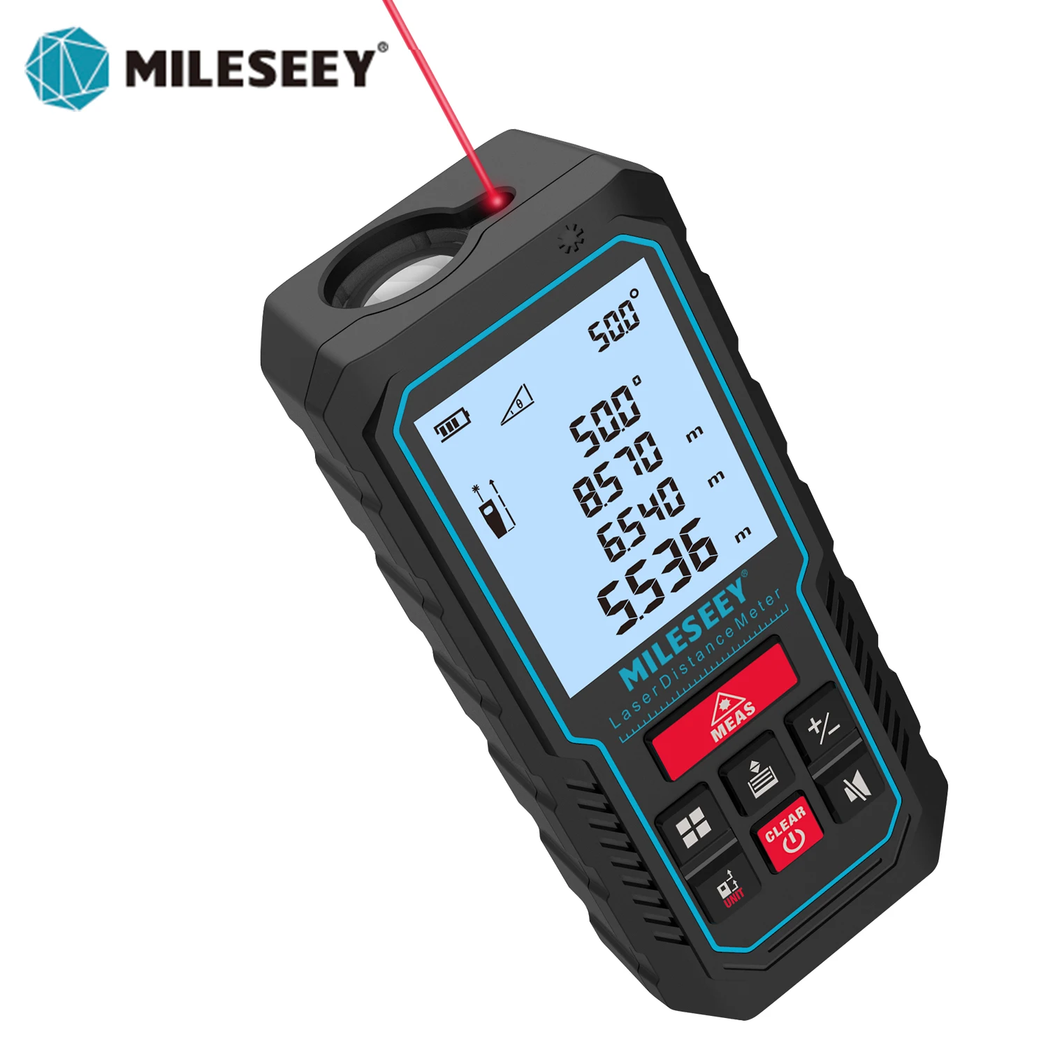 MILESEEY Laser Rangefinder S2 Rechargeable Laser Tape Measure 50M 70M 100M 120M High-Accuracy Trena with Electronic Angle