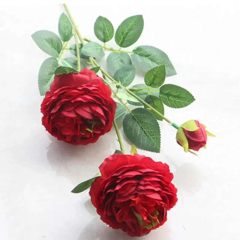 Ramo de flores de peonía artificiales de estilo europeo para el hogar, jardín, sala de estar, decoraciones para fiestas, suministros para fiestas de boda, flores falsas