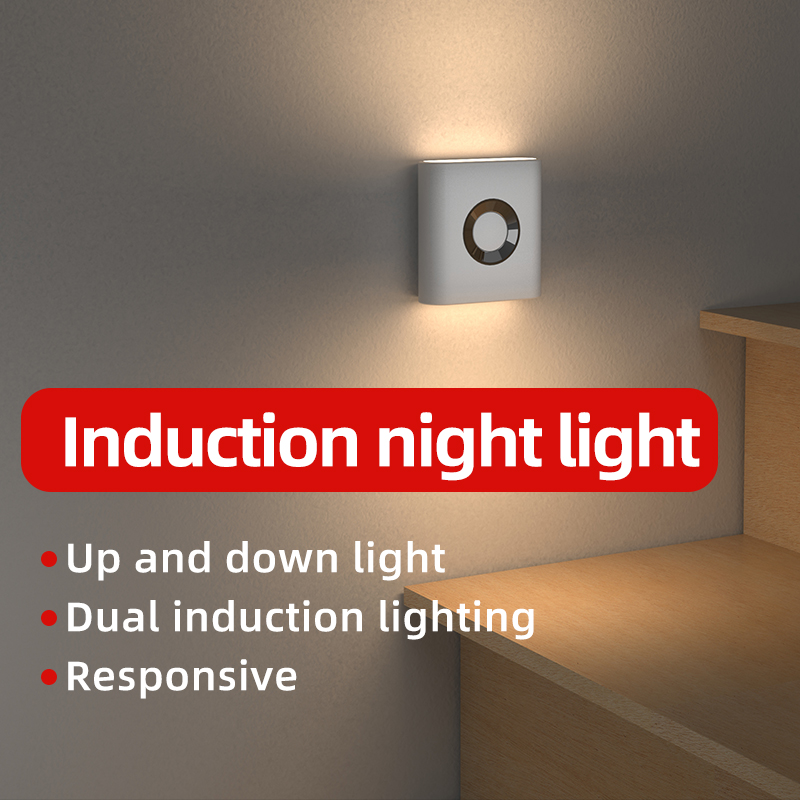 Lampa z czujnikiem ruchu LED, ładowana przez USB-C, bezprzewodowa lampka nocna do sypialni, na schody, do przedpokoju, oświetlenie wewnętrzne, lampka do szafy.