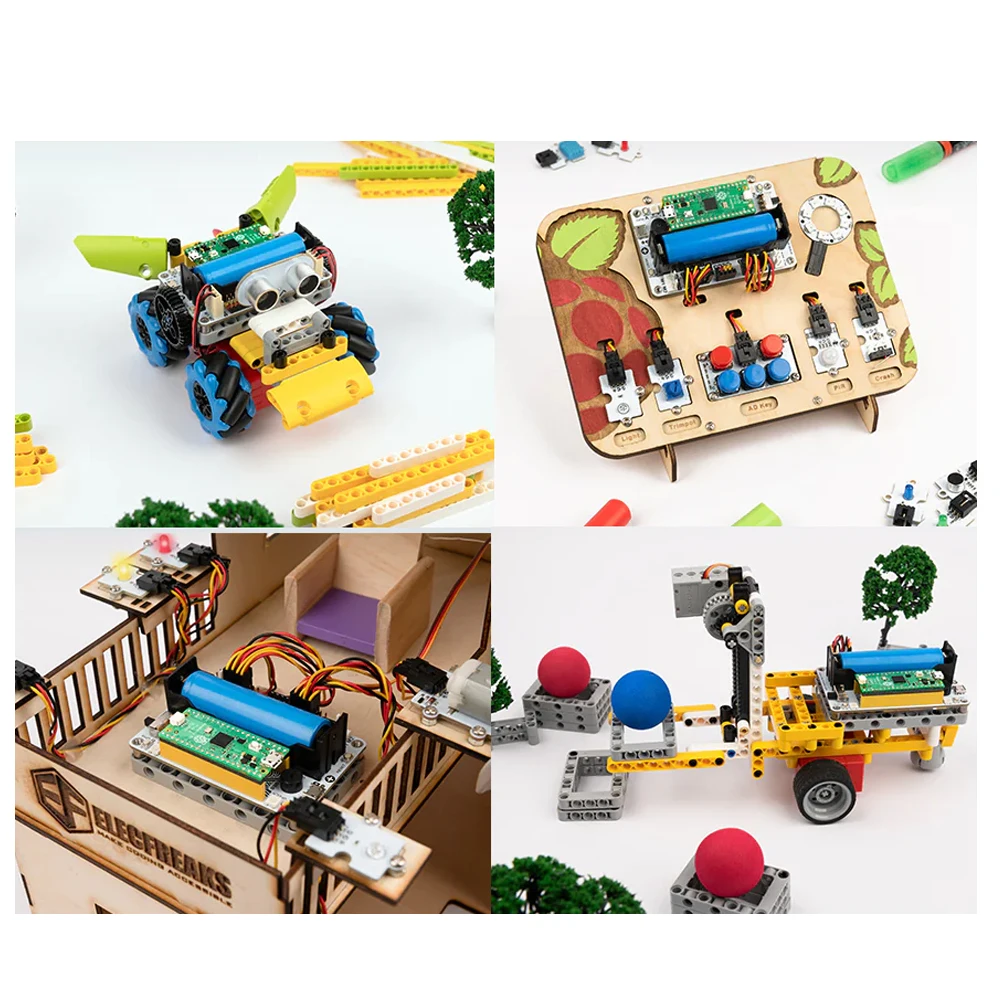 แผงวงจรแยก Wukong2040สำหรับ Raspberry Pi Pico รองรับไมโครบล็อคและแบตเตอรี่งูหลาม18650บล็อกตัวต่อที่สามารถใช้งานร่วมกันได้